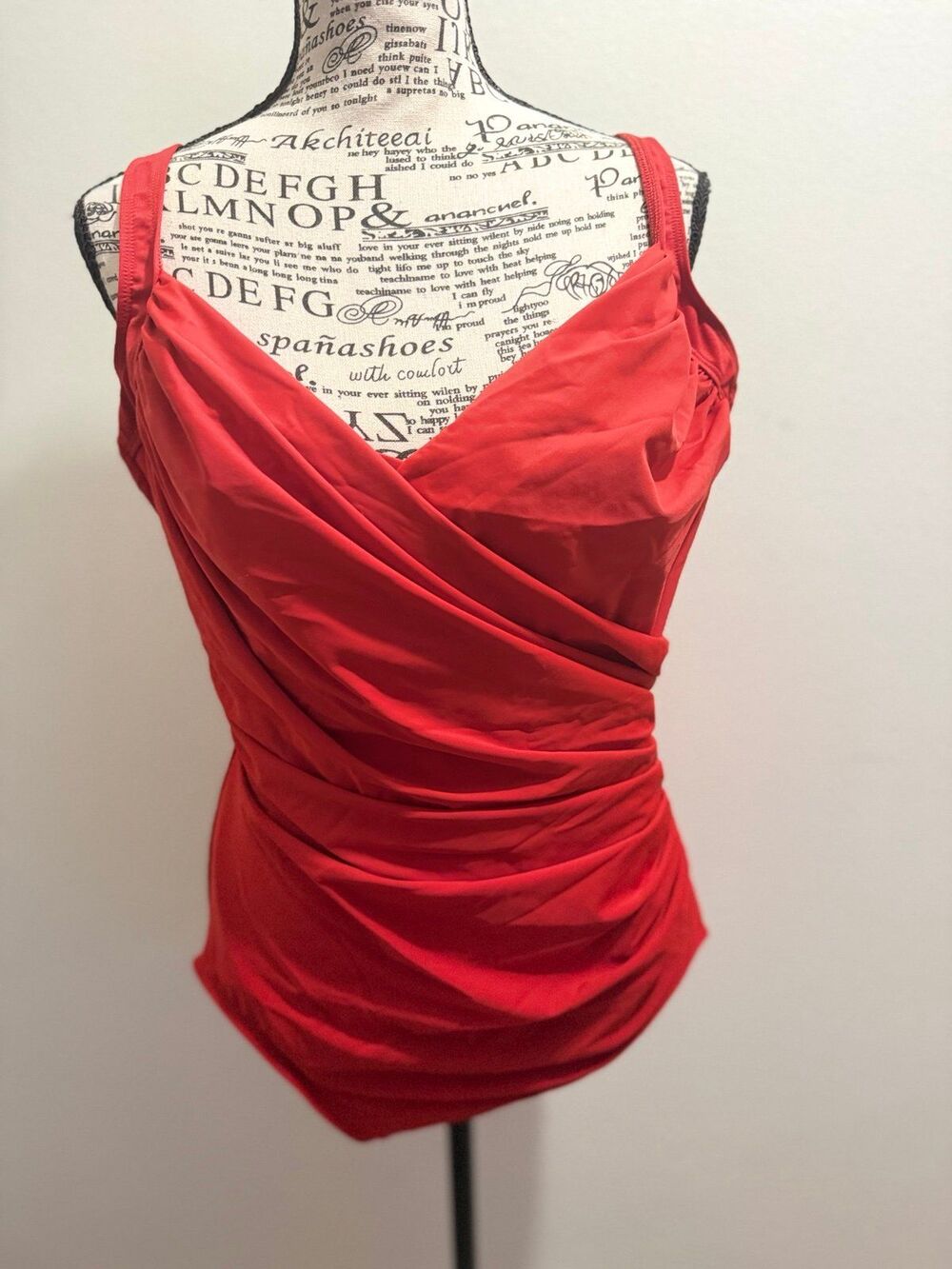 90’s Vintage Throwback Retro Miraclesuit One-Piece Swimsuit Red US size 18DDD - Picture 2 of 8